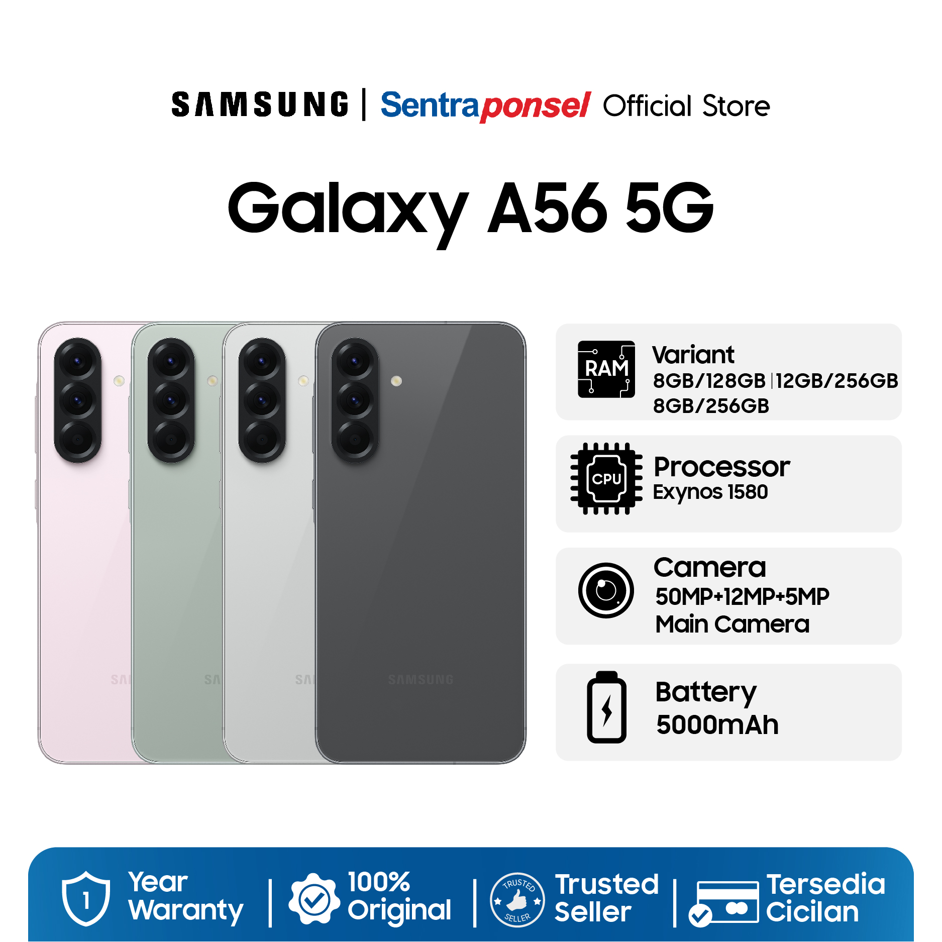 Samsung Galaxy A56 5G 12GB/256GB - Garansi Resmi